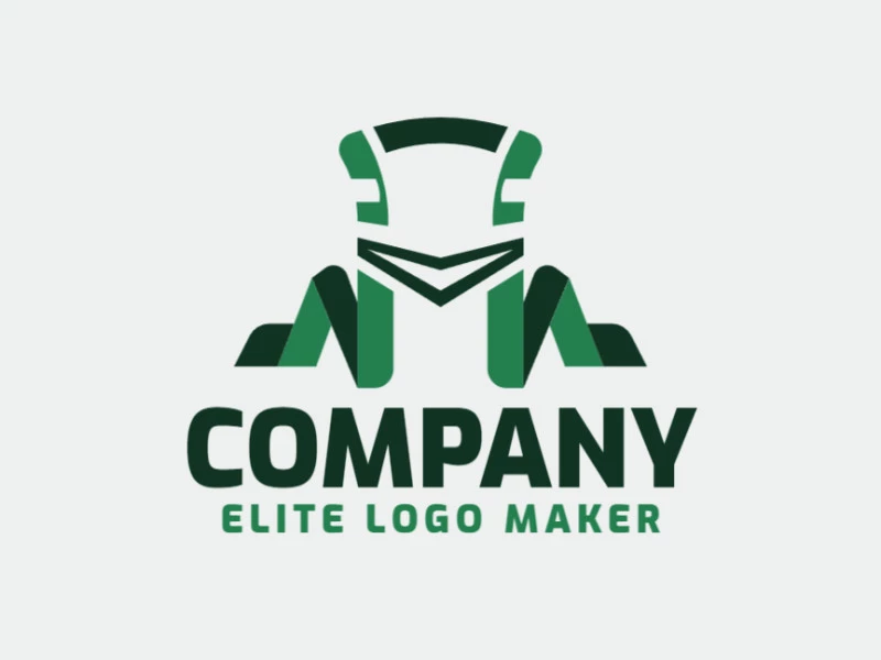 Creative logo with a refined design forming a frog, the color used was green.