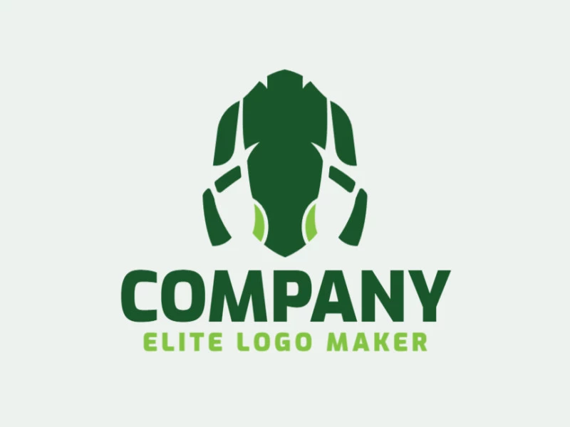 Create a vector logo for your company in the shape of a frog with a minimalist style, the color used was green.