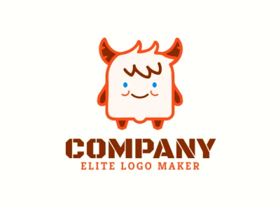 A creative logo template featuring a fun monster in an abstract style, with playful shapes and vibrant elements for a unique design.