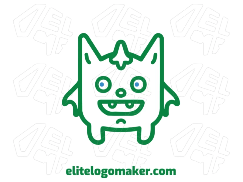 Funny Green Monster - Interesting And Professional Logo Logo with a funny green monster in a creative design, ideal for various purposes and for making a unique and memorable impression.