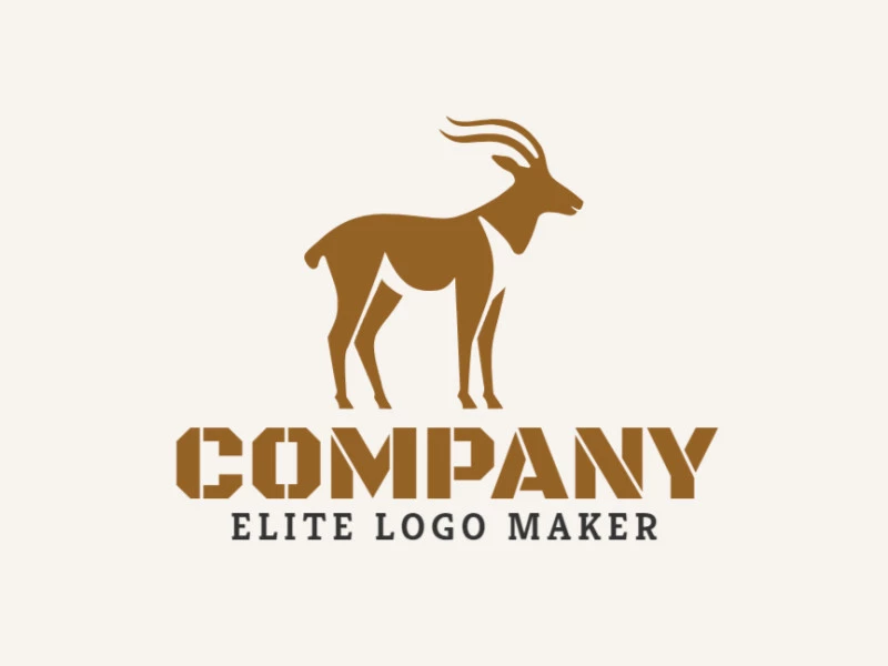 Memorable logo in the shape of a gazella with pictorial style, and customizable colors.