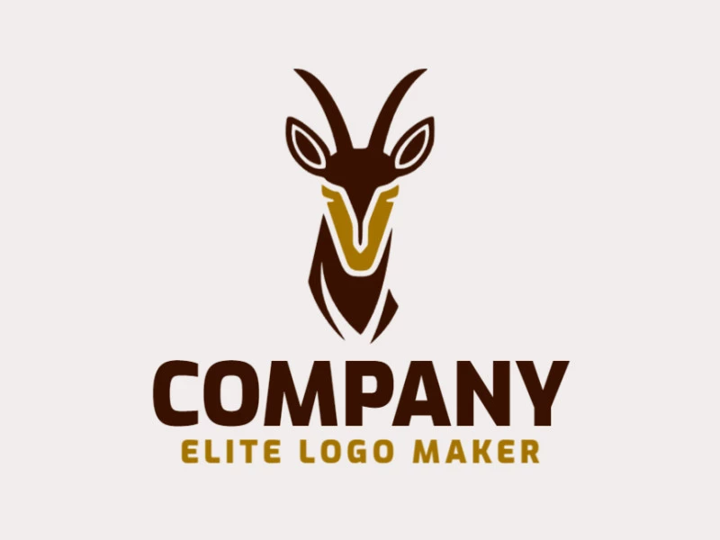 Modern logo in the shape of a gazella with professional design and animal style.