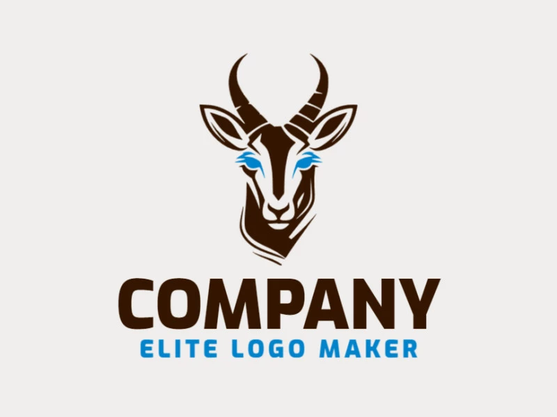 Ideal logo for different businesses in the shape of a gazelle head with a minimalist style.