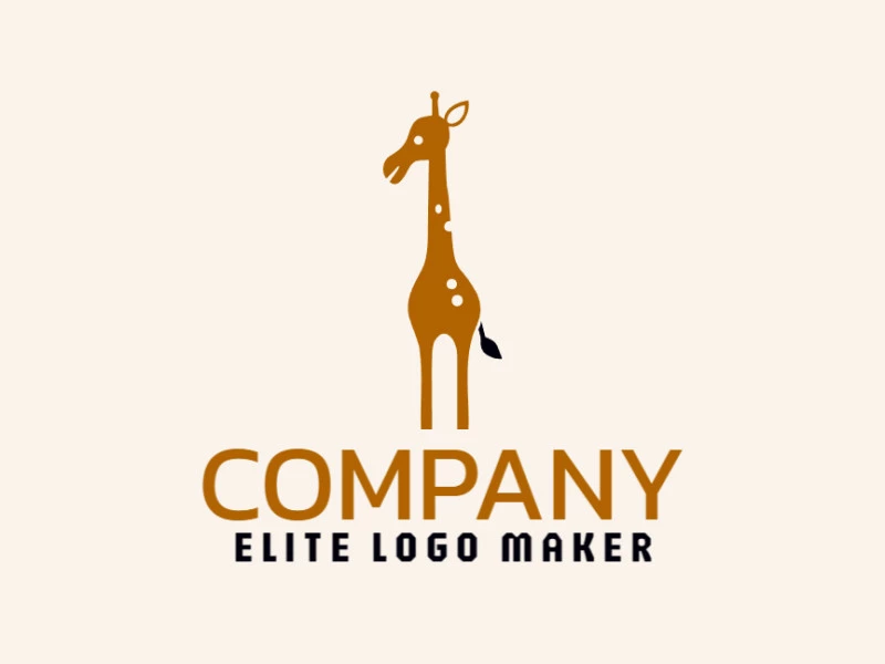 A playful logo featuring a giraffe with a childish style, incorporating black and dark yellow colors.