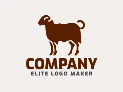 Customizable logo in the shape of a goat walking with a minimalist style, the color used was dark brown.