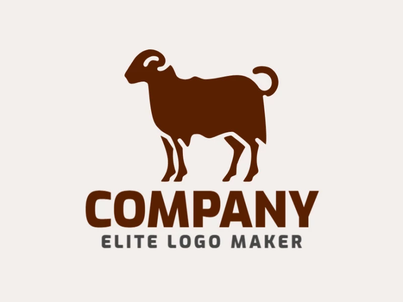 Customizable logo in the shape of a goat walking with a minimalist style, the color used was dark brown.