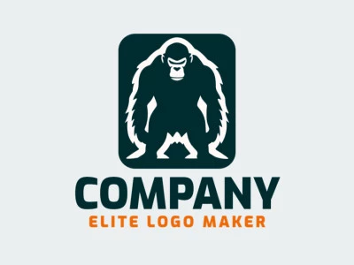 Depicting strength and sophistication, this logo showcases a gorilla silhouette in the ingenious use of negative space, using white and black colors to create a captivating contrast.