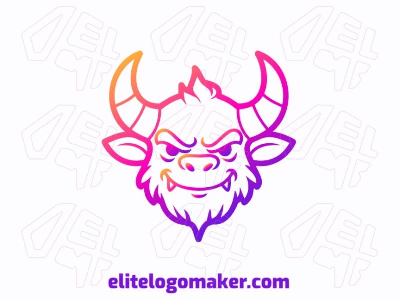 Cheap and suitable abstract logo featuring a monster head in a bold gradient style.