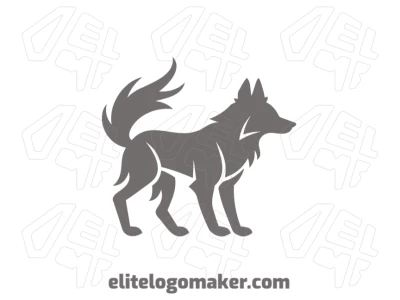 A gray wolf with a high-level design, perfectly showcasing a simple yet refined style.