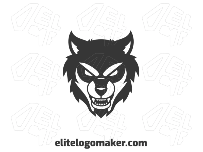 A symmetrical logo featuring a gray wolf with a balanced design and a cheap price, perfect to generate a strong and accessible brand identity.