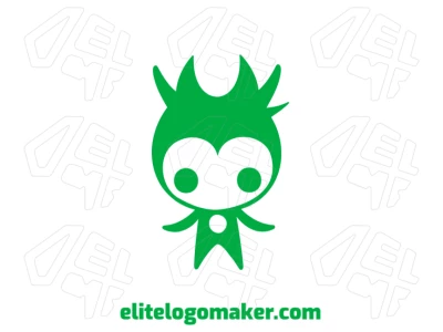 A mascot logo featuring a green alien with an abstract design, created to generate a unique and captivating brand identity.