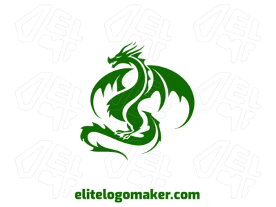 An illustrative green dragon design that conveys a dynamic and powerful visual impact.