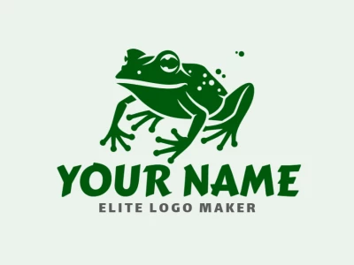 An excellent animal logo design featuring a creative green frog, offering a unique and playful visual identity for your brand.