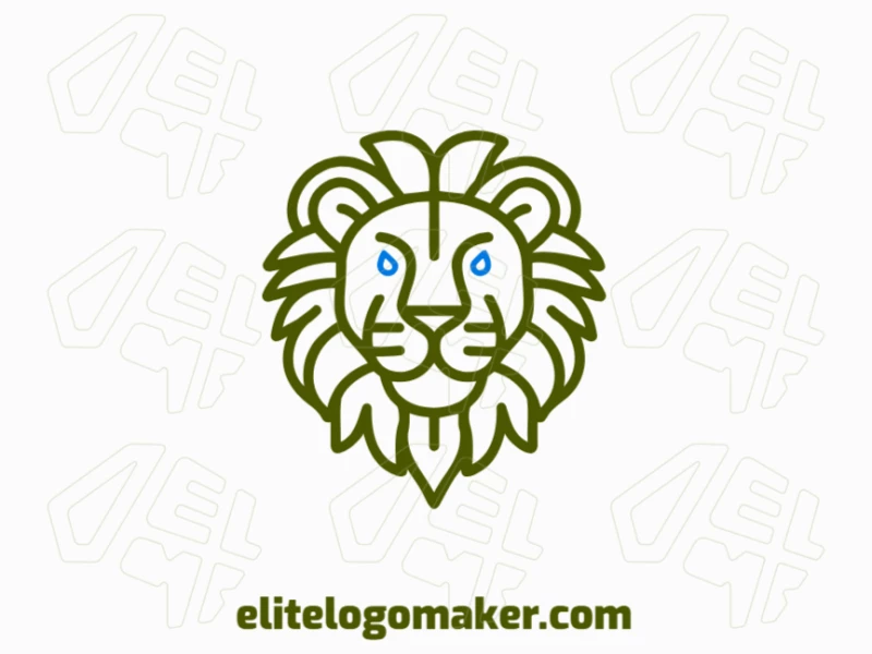 A creative logo featuring a green lion head in an animal style, designed to be suitable for a bold and impactful brand identity.