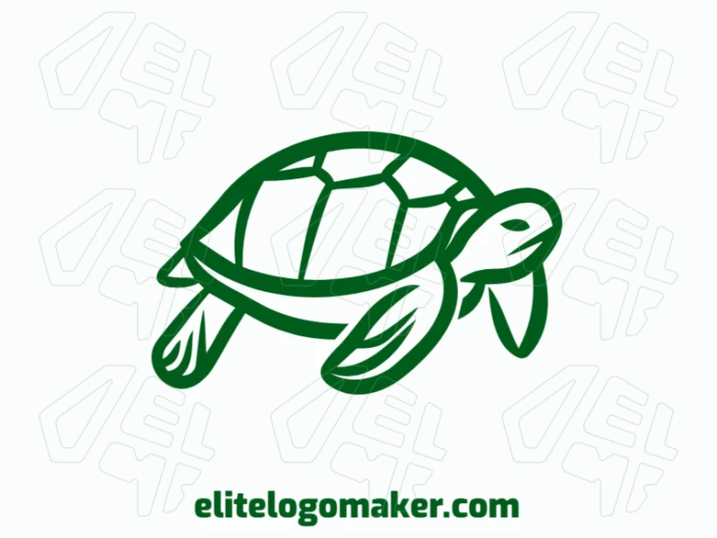 An abstract green turtle design, embodying a dynamic and energetic style perfect for your brand.