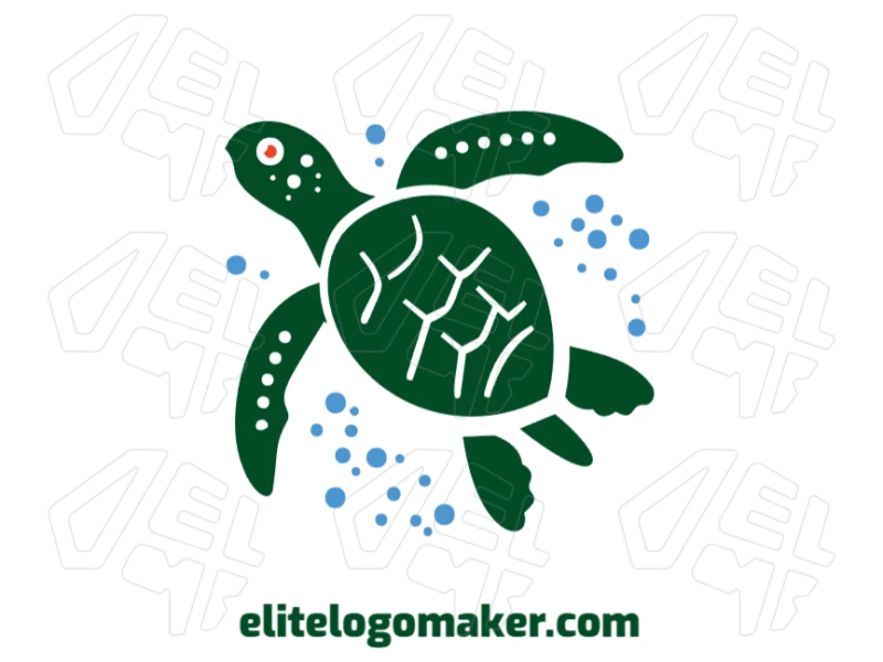 Green Turtle Swimming Magically - Master Logo Creator Cheap logo design featuring a green turtle swimming magically, combining charm and originality for a unique and captivating brand identity.