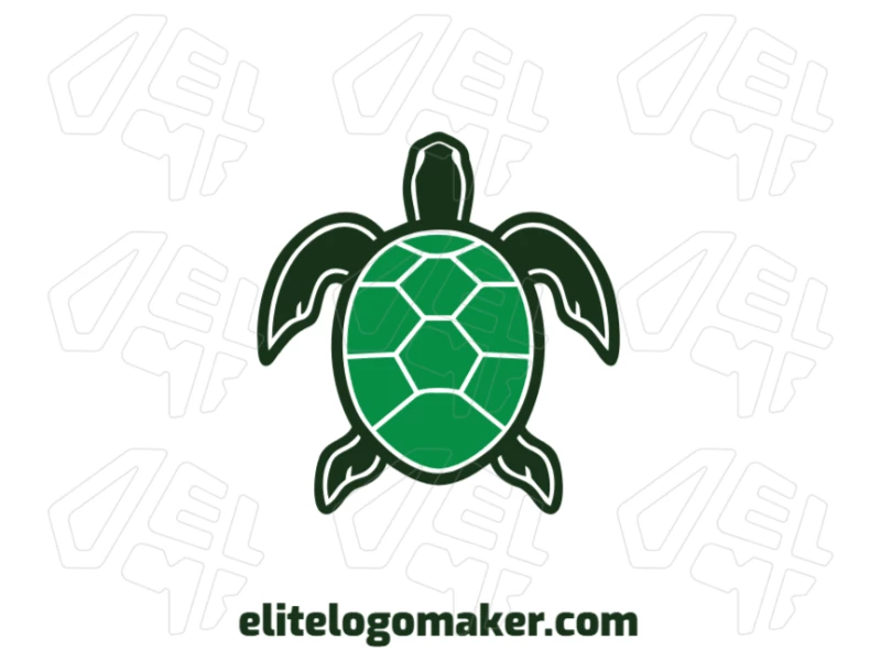 Green Turtle With Customizable Design - Logo Creation Generate a unique animal-style logo featuring a green turtle with a customizable design.
