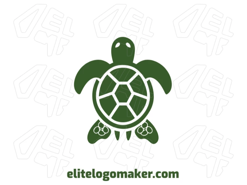Green Turtle With Elegant Design - Create Your Own Logo Elegant logo design featuring a green turtle with smooth lines and refined details for a unique and memorable animal style.