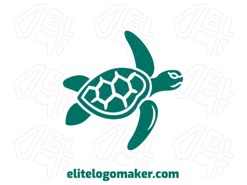 Green Turtle With Handcrafted Style - Striking Logo Elegant green turtle logo design in a handcrafted animal style, combining charm and uniqueness in every detail.