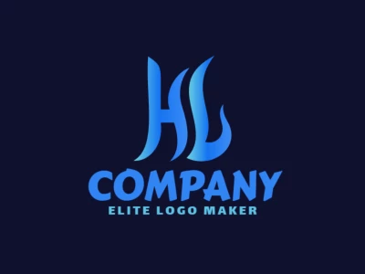 A prominent logo combining the letters 'H' and 'L' with a smooth gradient effect, offering a cheap yet striking design.