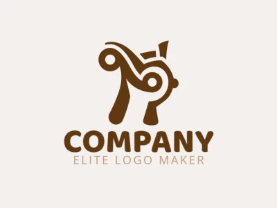 Create a vector logo for your company in the shape of a hamster with an abstract style, the color used was brown.