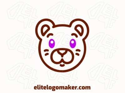 A creative logo featuring the head of a brown bear with a childish appearance, designed in an animal style to offer an interesting and playful visual.