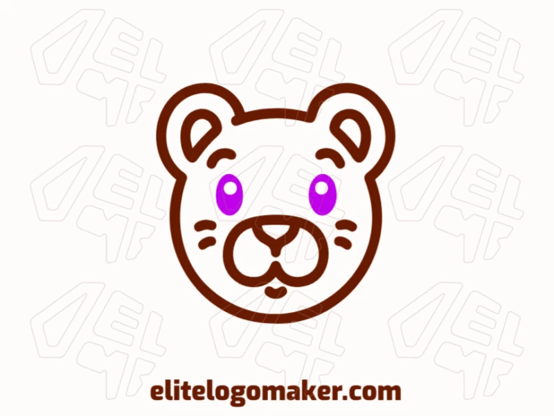 A creative logo featuring the head of a brown bear with a childish appearance, designed in an animal style to offer an interesting and playful visual.