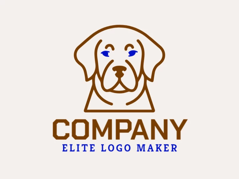 A monoline logo portraying the gentle essence of a friendly dog's head, evoking warmth and loyalty.