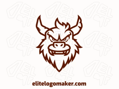 A refined and powerful mascot logo featuring the head of a brown-colored monster, designed to represent strength and uniqueness with bold features.