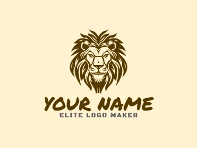 An animal logo design featuring the head of a strong lion, symbolizing power and confidence, perfect for creating a bold visual identity.