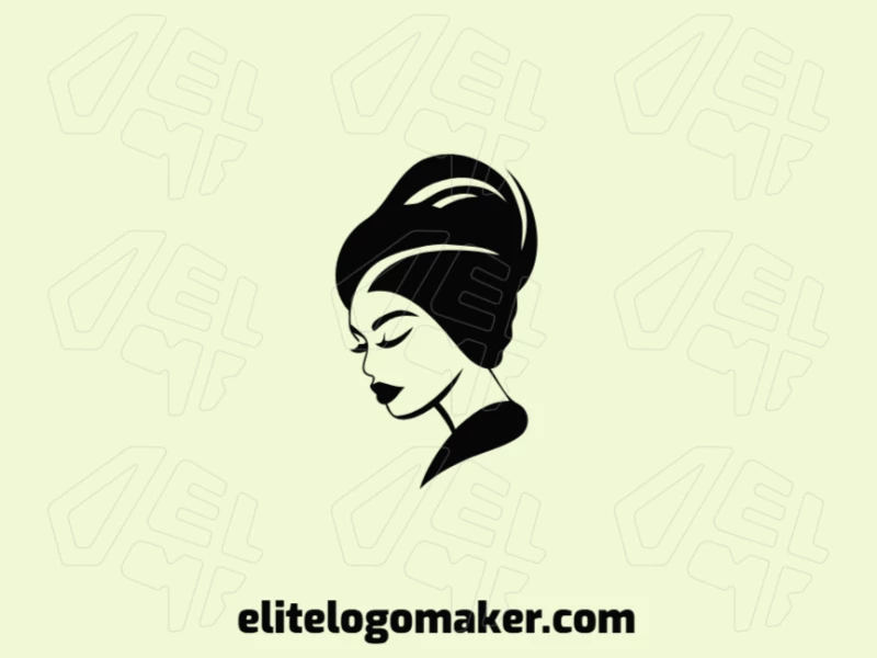 A creative logo design featuring the head of a woman, crafted in a handcrafted style, perfect for artistic and unique brand identities.