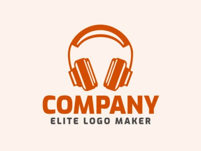 Creative logo in the shape of a headphone with a refined design and abstract style.