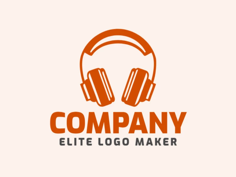 Creative logo in the shape of a headphone with a refined design and abstract style.