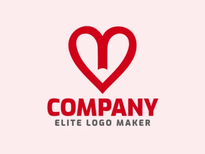 A graceful logo featuring an abstract heart in red, designed with flowing lines and modern aesthetics for a visually striking and elegant look.