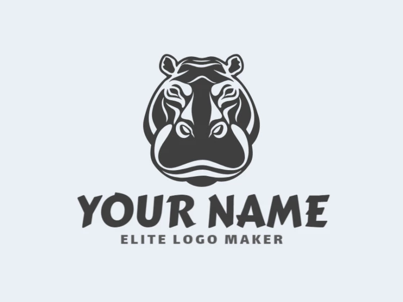 An animal logo featuring a hippo, this refined design combines natural strength with a polished aesthetic, capturing the essence of elegance in the animal kingdom.