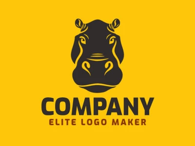 An illustrative logo featuring a charming hippopotamus head, ideal for a playful and memorable brand identity.