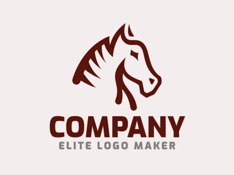 Animal logo template with a refined design forming a horse with brown and black colors.