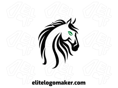 A dynamic logo featuring a horse with a green eye and an abstract style, offering a bold and modern look.