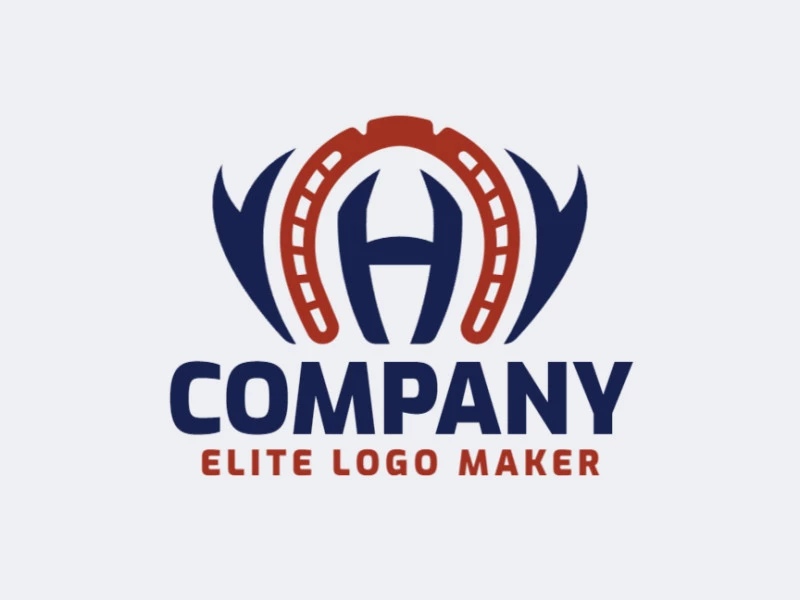 Professional logo in the shape of a horseshoe combined with a letter "H", with creative design and abstract style.