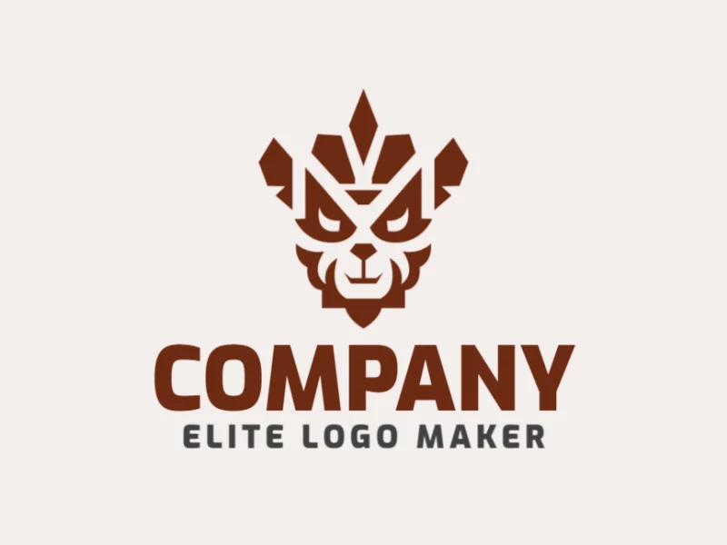 Professional logo composed of stylized shapes forming a jackal with symmetry design, the color used was brown.