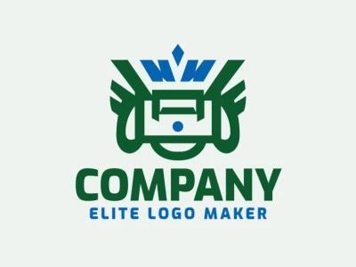 Abstract logo in the shape of a joystick combined with a crown, with creative design.