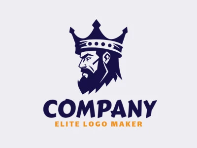 Creative logo in the shape of a king with a refined design and abstract style.