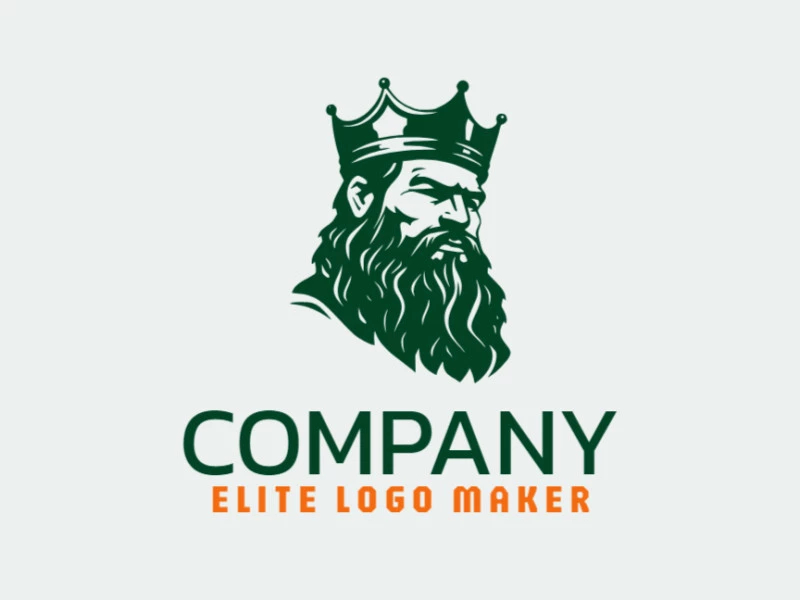 Ideal logo for different businesses in the shape of a king with an abstract style.