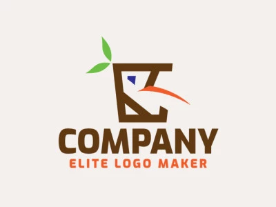 Creative logo in the shape of a kiwi bird with memorable design and simple style, the colors used was green, blue, and brown.