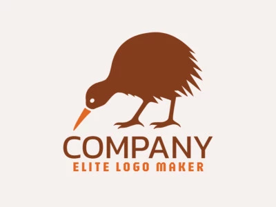 Contemporary emblem featuring a kiwi bird, exquisitely crafted with a sleek and abstract aesthetic.