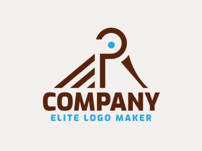 Logo ready in the shape of a kiwi bird composed of creative design and minimalist style.