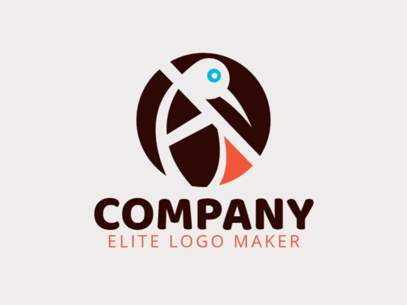 Logo design with the illustration of a kiwi with a unique design and circular style.