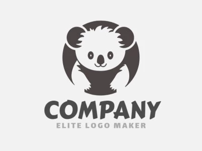 Customizable logo in the shape of a koala with creative design and circular style.