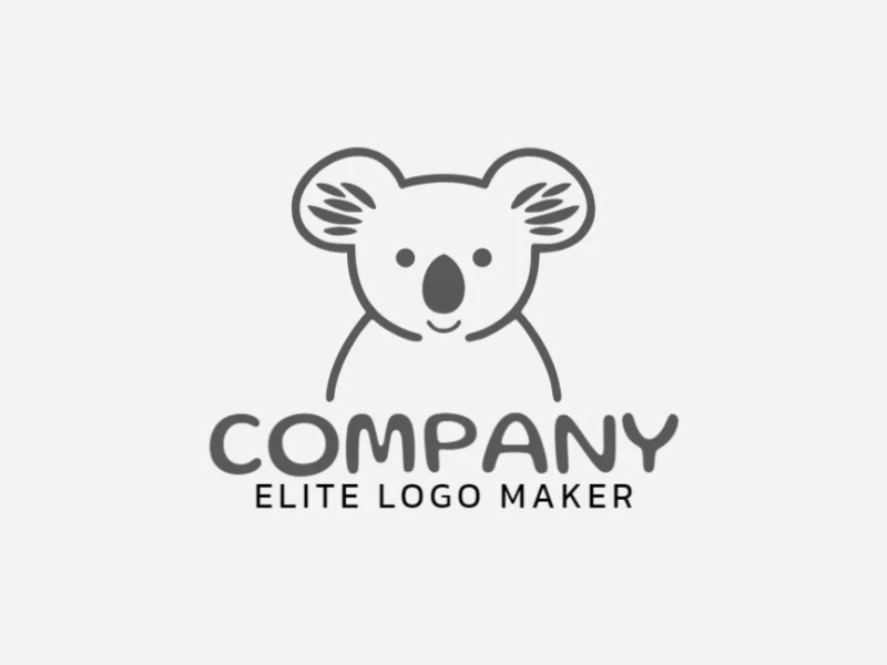 Ideal logo for different businesses in the shape of a koala, with creative design and minimalist style.