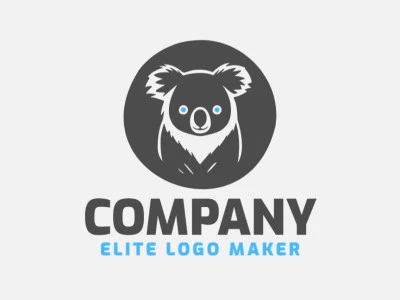 Create a memorable logo for your business in the shape of a koala with a circular style and creative design.